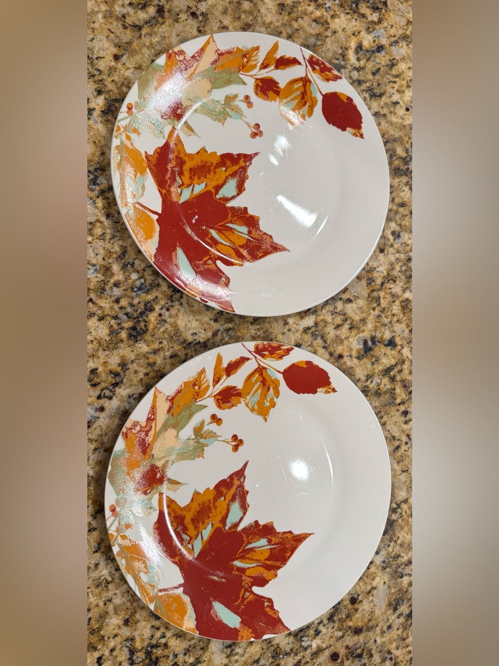 Royal Norfolk Fall Leaf Ceramic Dinner Plate in Rust, Cream & Sage
